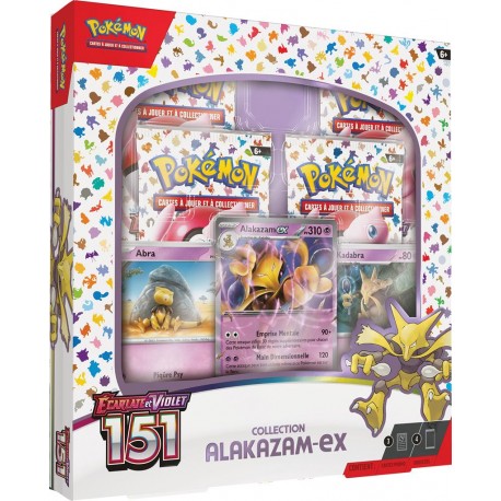 Pokémon EV3.5 : Ecarlate et Violet/151 - Coffret Alakazam-ex 4 Boosters - Cartes - ASMODEE